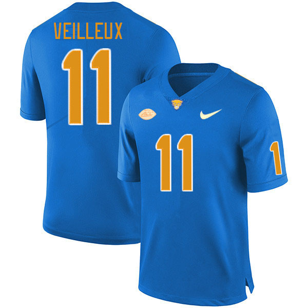 Men #11 Christian Veilleux Pitt Panthers College Football Jerseys Stitched Sale-Royal